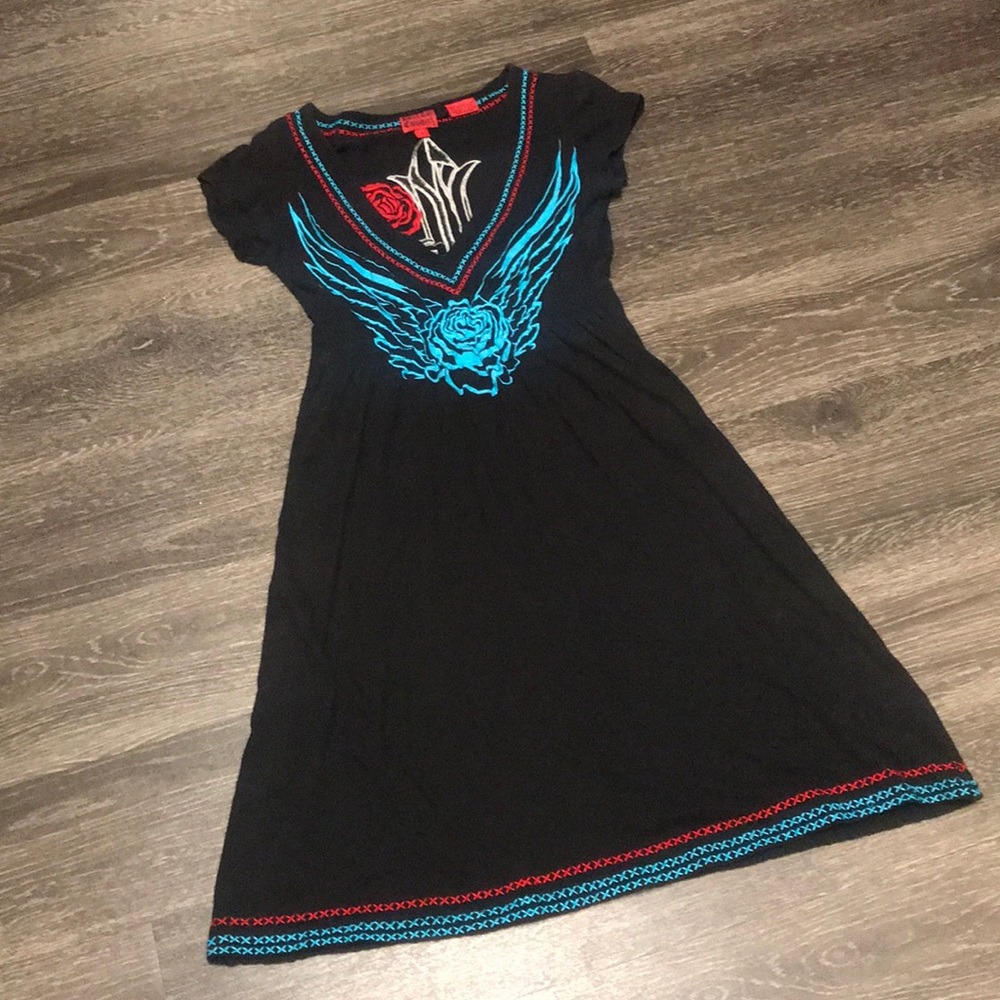 Rock & Roll Cowgirl Knit Black Dressw Embroidery